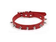 Unique Bargains Single Prong Buckle Rivet Ornament Neck Pet Dog Neck Collar Belt Red Size S