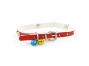 Unique Bargains 0.35 Wide Metal Jingle Bell Bone Detail Adjustable Pet Dog Puppy Collar Red