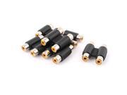 6pcs Dual RCA Female to Female Video Audio Coupler Adapter Connector