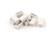 Unique Bargains 15mm x 30mm Plastic Rectangle Caps Tube Pipe Inserts End Blanking White 12 Pcs