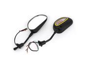 Unique Bargains 2 Pcs Black Plastic Yellow Light Wide Angle Side Rearview Mirrors for Motorcycle