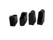 Unique Bargains 4Pcs Oval Shaped Plastic Furniture Foot Leg Corner Protector Pad 20mmx50mm Black