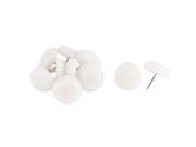 Plastic 23mm Dia Round Head Mushroom Design Furniture Domed Nails 10 Pcs White