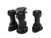 Adjustable Black Plastic Kitchen Cabinet Cupboard Plinth Foot Leg 4Pcs