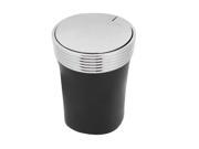 Portable Cylinder Shaped Ashtray for Car with Blue Light Black