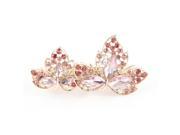 Unique Bargains Rhinestone Glittering Floral French Hair Barrette Hairclip Hairpin