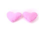 Unique Bargains 2 Pcs Fleece Heart Shaped Portable Dog Pillow Cat Pillow Pad Mat Pink
