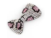 Unique Bargains Women Pink White Black Bowknot Shape Single Prong Alligator Hair Clip Hairclip