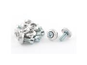 Unique Bargains 10 x Silver Tone Round Head Motorcycle License Plate Bolt Screw 5mm Tnread Dia