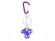Unique Bargains Split Ring Blue Bells Accent PurpleCarabiner Hook Key Chain Keyring