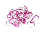 Unique Bargains Camping D Shaped Spring Ring Carabiner Clip Hook Key Chain Holder 10pcs Fuchsia