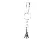 Unique Bargains Metal Eiffel Tower Ornament Spring Loaded Gate Keychain Carabiner Hook