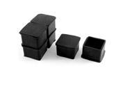 40mm x 40mm Rubber Furniture Chair Leg Cap Foot Cover Holder Protective Pad 6pcs