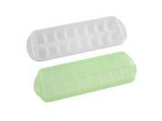 16 Compartment White Plastic Pudding Maker Ice Cube Mold Mould w Green Lid