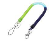 Metal Lobster Clasp Stretchy Coiled Lanyard Keyring Key Holder Multicolor 36cm