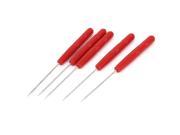 Unique Bargains 5 Pcs Red Plastic Grip Tailor Sew Straight Tip Needle Sewing Pricker Awl Tool