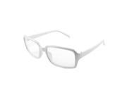 Unique Bargains Unique Bargains Pocket Full Frame Rectangle Clear Lens Plain Glassess White for Women