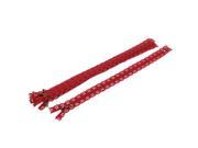 5 Pcs Red Lace Edged Zip Closed End Zipper 12 inch Long