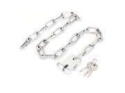 Unique Bargains 35 Durable Metal Bicycle Motorcycle Security Safeguard Chain Lock w 3 Keys
