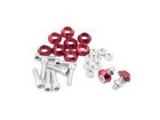 Unique Bargains Motorcycle Car Red Cone Head License Plate Frame Bolt Screw 6mm Thread Dia 10pcs