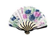 Unique Bargains Japanese Style Flower Printed Bamboo Portable Foldable Hand Fan Fans Art Gift