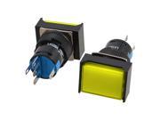 2 Pcs 5 Pins Yellow Lamp 1NO 1NC Momentary Rectangle Pushbutton Switch DC 24V