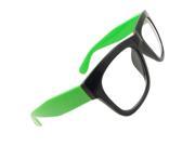 Unique Bargains Women Green Wide Temples Oversized Clear Lens Black Rimmed Glasses