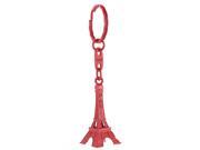 Paris Retro Eiffel Tower Model Pendant Handbag Decor Split Ring Keychain Red