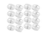 Plastic Double Holes Oval Bean Toggle Adjuster Fastener Cord Lock 16 Pcs Clear