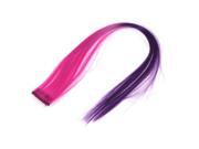 Lady Straight Manmade Clip On Hairpiece Wig Ponytail Detail Purple Fuchsia