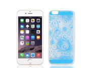 TPU Flower Pattern Case Cover Blue Protective Film for Apple iPhone 6 4.7