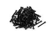 Unique Bargains 100 x Stainless Steel Countersunk Hex Socket Knurled Bolt Screws M2.5x22mm Black