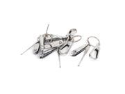 Unique Bargains 5pcs Metal Spring Loaded Earpick Nail Clipper Key Ring Keychain Holder
