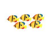 Unique Bargains 5 Pcs Yellow Black Artificial Plastic Movable Tail Fish Decor for Fishbowl