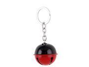 Unique Bargains Cartoon Bell Pendant Split Keyring Keychain Backpack Purse Ornament Red Black