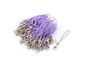 100Pcs Mobile Cell Phone Cord Strap Lariat Lobster Clasp Light Purple