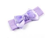 Unique Bargains Bownot Accent Elastic Wide Band Hair Tie Ponytail Holder Purple for Ladies