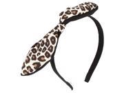 Unique Bargains 0.5 Width Nylon Leopard Print Butterfly Knot Design Hair Hoop Hairband for Lady