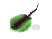 Unique Bargains Aquarium Silicone Floating Emulation Manta Ray Decor Green w Suction Cup