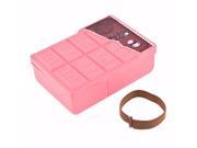 Picnic Travel 2 Compartments Pink Brown Plastic Cute Snacks Food Container