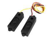 Unique Bargains Pair 4Pin Connector Wire Leads 8 Ohm 2W Multimedia Music Player Speakers Black