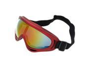 Unique Bargains Adjustable Band Red Frame Snowboard Sports Ski Goggles