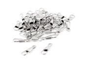 Unique Bargains Silver Tone Aluminum Spring Loaded Snap Lanyard Clip Hooks Keychain 50 Pcs