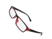Unique Bargains Unique Bargains Woman Red Black Rim Rectangle Lens Plano Eyeglasses Glasses