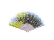 Unique Bargains Red Floral Pattern Wedding Party Spanish Style Hand Fan Decorative Design