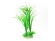 Unique Bargains 9.8 High Aquarium Green Simulation Plant Grass w Ceramic Base