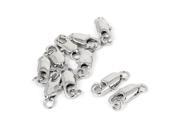 Unique Bargains Jewelry Necklace Silver Tone Dual Rings Lobster Claw Clasps 12mm 10 Pcs