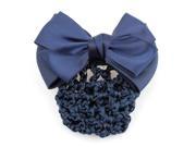 Unique Bargains Navy Blue Bowknot Accent Hairnet Snood Net Hair Clip for Ladies