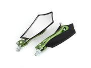 Unique Bargains Motorcycle Parts Green Rotary Handle Bar Black Rearview Mirror 2 Pieces