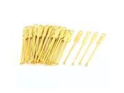 Unique Bargains Gold Tone Metal Ear Pick Spoon Curette Ear Wax Remover Chinese Character Style 40 Pcs